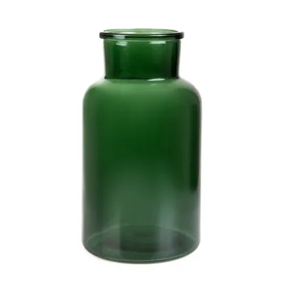 Obrázek produktu pro HOMLA TENNO skleněná váza zelená 14,5x14,5x25,5 cm