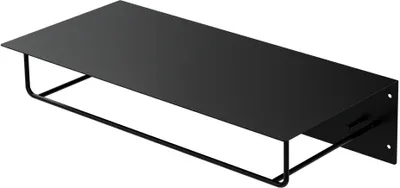 Obrázok produktu pre ML-Design nástenný vešiak s háčikmi, vešiak na oblečenie a klobúky, 60x30x15 cm, čierny, kovový vešiak do predsiene na bundy a kabáty, vešiak na kabáty