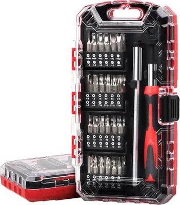 Produktbild von DELIXI 51-teiliger Präzisions-Schraubendreher Set – Professioneller Uhrmacher-Schraubendreher für Elektronik, Handy, Laptop & Kleingeräte | Inkl. Magnetischer Bits & Aufbewahrungskoffer
