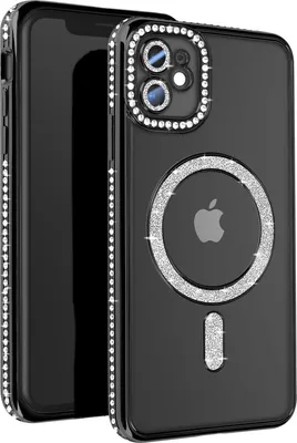 Produktbild von Avizar, Diamant-Hülle für iPhone 11 – MagSafe-Schutz mit Strass-Rand, Schwarz