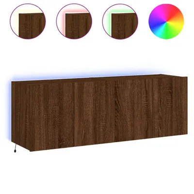 Obrázok produktu pre vidaXL TV nástenné skrinky s LED osvetlením 2 ks. Hnedý dubový vzhľad