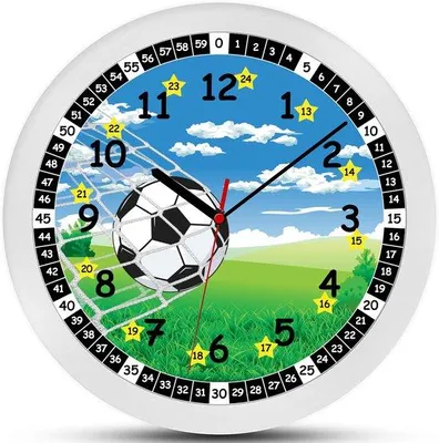 Produktbild von Moderne stille Kinderuhr blau/grün 30cm