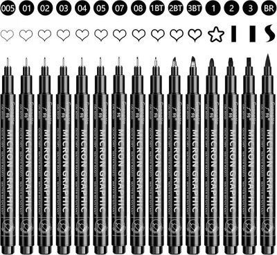 Productafbeelding van PromoHome® Kalligrafie Stiften Set – 5 dubbelzijdige penseelpennen voor handlettering, zwart