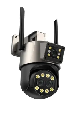 Obrázok produktu pre RobiCam, ICSee, P8QS 2024, trojitá kamera, 9 MP, ULTRA HD, 8-násobný zoom, farebné nočné videnie, montáž na strop a na stenu, teleskopický držiak