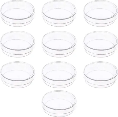 Produktbild von 10 Stück Petrischale Kunststoff, Sterile Bakterienkulturschale mit Deckel 70 mm, Stapelbar für Laborkultur Bakterienhefe