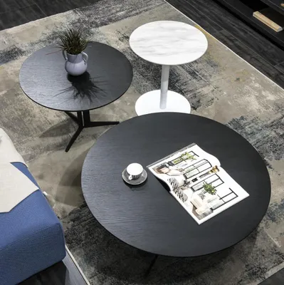Produktbild von Beistell Rund Tisch Couchtisch Design Metall Holz Gold Sofa Wohnzimmer Tische