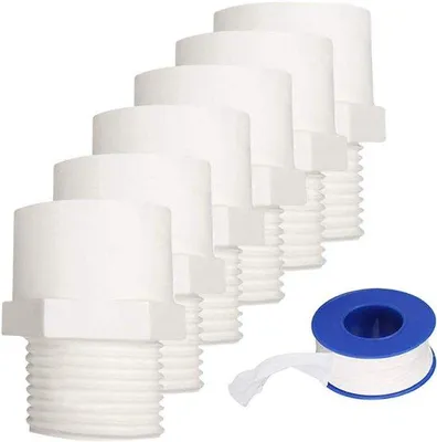 Produktbild von PVC-Pfeifenverbindungen - Rechte Verbindungen - Wasserleitungsinstallation - Hitze- und Kältebeständig - 20 mm 6 Stücke - Weiß