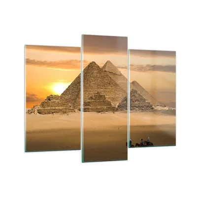 Produktbild von Bilder auf glas - Pyramide ägypten wüste - 130x100cm - Glasbilder - Wandbilder - Kunstdruck - zum Aufhängen bereit - Wanddekoration aus Glas - Glas Bilder - Wandbild auf Glas - GCB130x100-2196