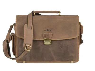 Produktbild von Greenburry Aktentasche Notebooktasche Leder braun Vintage 1718-25