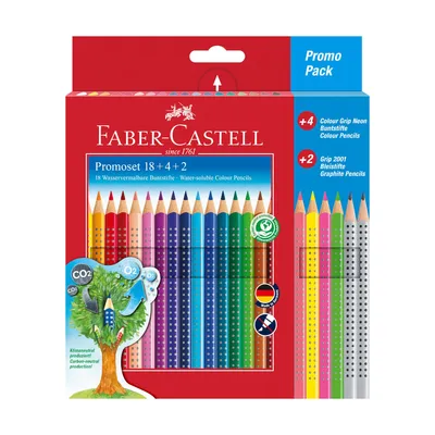 Zdjęcie produktu dla Faber-Castell 201540 Trójkątne kredki ołówkowe Colour GRIP Promo etui