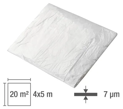 Produktbild von Kestek HDPE Abdeckfolie 4x5m 7µm / Schutzfolie / Abdeckplane transparent