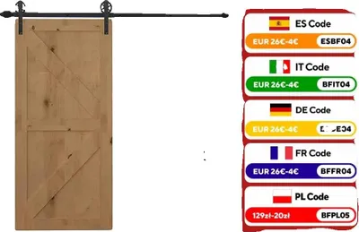 Image de Kit pour porte coulissante, en acier, longueur 200 cm, supporte des portes jusqu'à 80 kg, montage facile,  CE