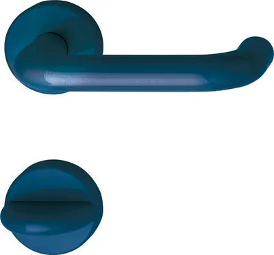 Produktbild von Türbeschlag 111.20 R | Türgriff für Innentür auf Rosette WC | stahlblau