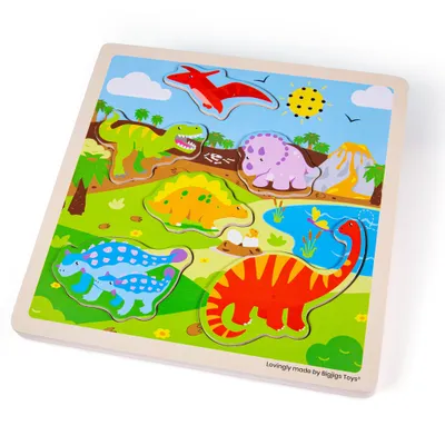 Zdjęcie produktu dla Bigjigs Toys Układanka z dźwiękiem Dinozaury