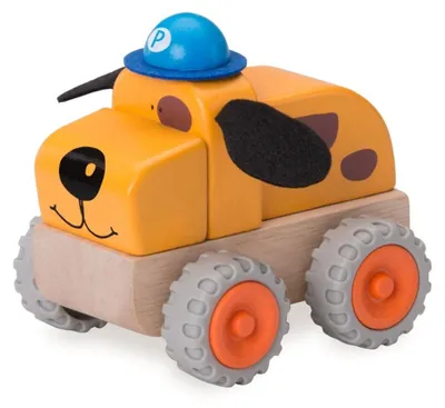 Produktbild von Wonderworld Polizeihund Spielzeugauto - Holzfahrzeug für Kinder