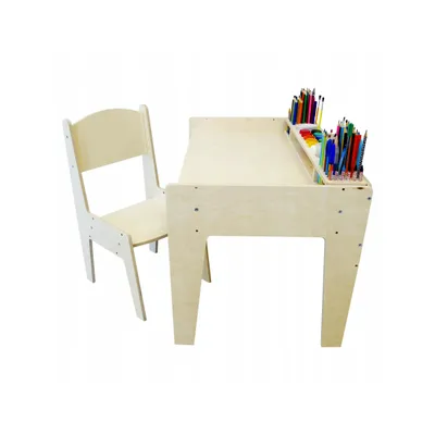 Produktbild von Höhenverstellbarer Kindertisch mit Stuhl und Organizer - Ein Schreibtisch mit einem Stuhl für ein Kind - Verstellbarer Schreibtisch für ein Kind