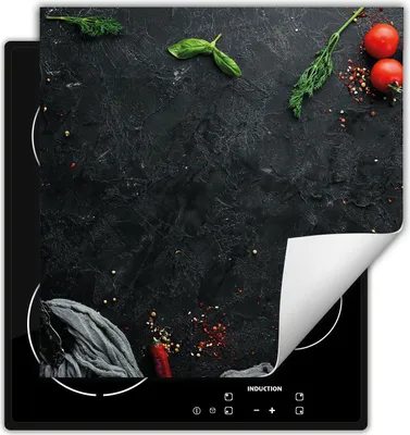 Produktbild von DarHaus Herdabdeckplatte 60x52 cm Anti Rutsch Matte Aufrollbar, schiefer - Gewürze - Chilli