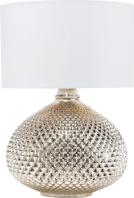 Obrázok produktu pre BELIANI Stolná lampa zlatá sklenený podstavec 55 cm biele látkové tienidlo glamour štýl obývacia izba spálňa