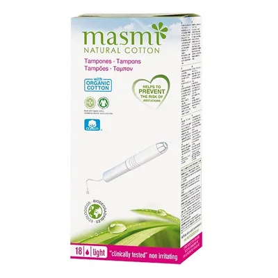 Obrázek produktu pro Taštičky s aplikátorem z  organické bavlny Masmi Light, 18 ks
