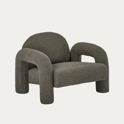 Produktbild von HOMLA SEDIA-Sessel in Braun mit TEDDY BOUCLÉ-Bezug, 95 x 88 x 70 cm