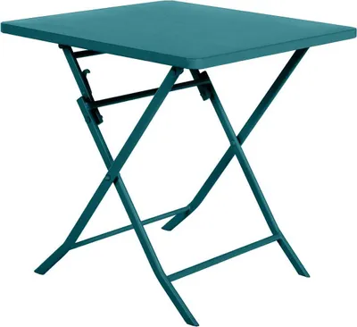 Produktbild von Quadratischer klappbarer Gartentisch Greensboro Blaugrün - 2 Plätze - Hespéride