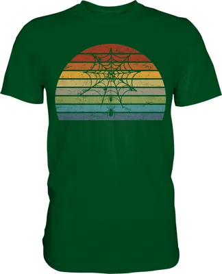 Produktbild von Spinne Insekten Spinnwebe Retro T-Shirt – Bottle Green / XL