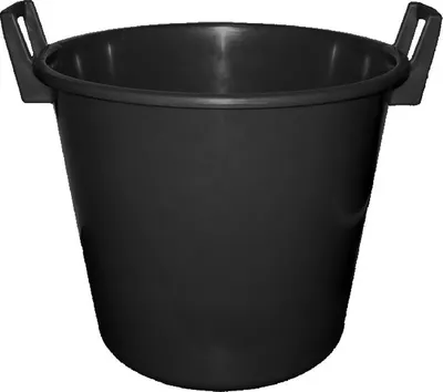 Produktbild von 35 L Kübel Baueimer Eimer Putzeimer Wassereimer Mörteleimer Gartenbehälter mit Griffen schwarz