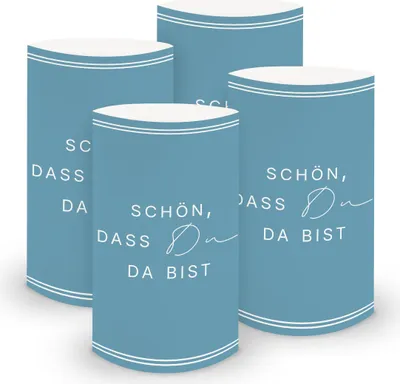 Produktbild von ITENGA 6x Windlichter Schön dass du da bist V3 nordic blue