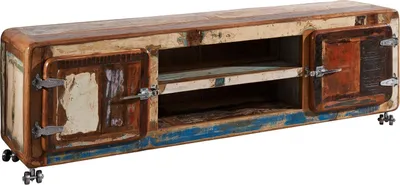 Image de MASSIVMOEBEL24 | Meuble TV 180x45 Bois de récupération laqué Multicolore FREEZY #32