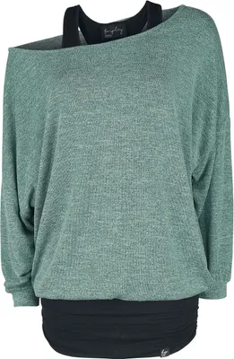 Produktbild von Forplay Langarmshirt Damen Billie schwarz/mint L