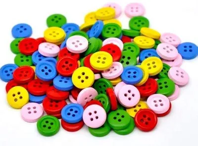 Produktbild von 50 farbige Holzknöpfe, gemischte Farben, 4 Löcher, 15 mm farbige Knöpfe Bastelsachen Basteln Dekoration für das Nähen auf Knöpfe Kinderknöpfe
