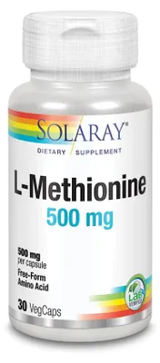 Zdjęcie produktu dla L-metionina 500 mg Solaray Capsules 30 kapsułek