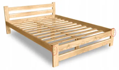 Produktbild von Holzbett 160 x 200 aus massivem Kiefernholz mit hohem Kopfteil