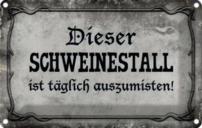 Produktbild von vianmo Blechschild 12x18 cm diese Schweinestall ist täglich Spruch Zitat