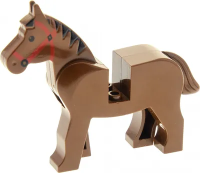 Produktbild von 1x Lego Tier Pferd braun Zaumzeug Mähne schwarz Bauernhof Indianer 4493c01pb01