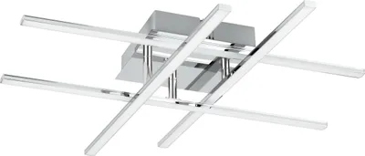 Produktbild von EGLO LED Deckenlampe Lasana 1, 4 flammige Deckenleuchte, Material: Stahl, Kunststoff, Farbe: Chrom, weiss
