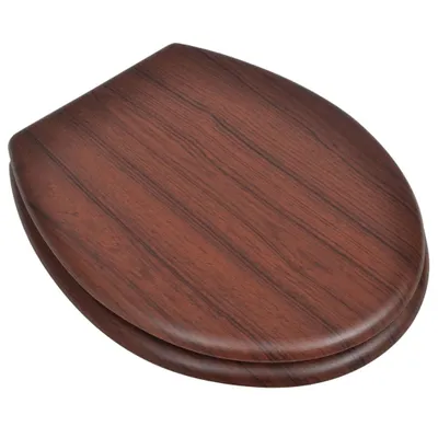 Image de vidaXL Siège de toilette MDF Couvercle Design simple Marron