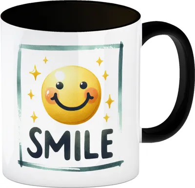 Produktbild von Smile Emoticon Kaffeebecher in schwarz