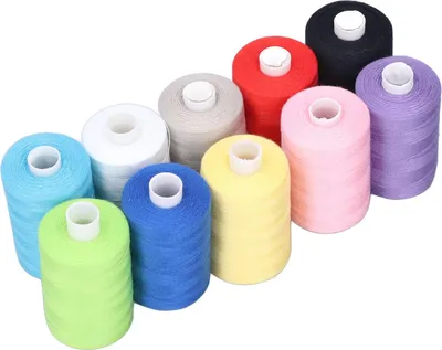 Image de Fil à coudre, boîte de 10 pièces, assortiment de machines à coudre, fil polyester, broderie domestique, travail manuel riche, couleurs claires, couture