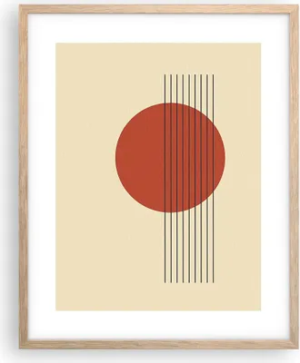 Produktbild von Gerahmtes Poster - Rahmen in heller Eiche - Abstraktion Linien Rad - 40x50 cm - Wand Bild - Wanddeko - Wandbilder - Wandposter - Bilderrahmen - Bilder - Kunstdruck - Wandbild - P2NPA40x50-4230