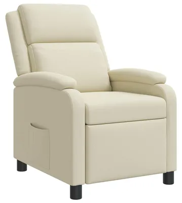 Immagine prodotto di Poltrona reclinabile vidaXL, color crema, rivestita in ecopelle