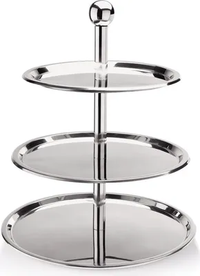 Produktbild von 2x Etagère 3 Etagen Chromnickelstahl silber  46 cm