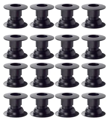 Produktbild von Bandito Tischkicker Zubehör Kugellager für 16 mm Stange -  ohne Schrauben am Tischkicker, Gewindekonstruktion, Ersatzteil, Wandstärke 37 – 43 mm, schwarz, Set 16 Stück