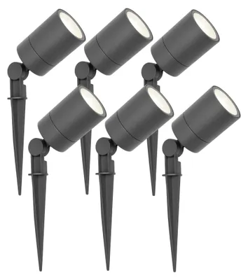 Image de Ledvion Lot de 6 LED Extérieur Spot IP65 3W 4000K GU10 dimmable piquet