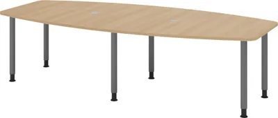 Produktbild von bümö Konferenztisch mittel KT28 - Nachbildung: Eiche, tischfuss: Füße in Graphit