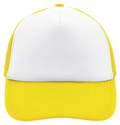 Image de Myrtle Beach - Casquette de baseball, maille, polyester LT998 (taille unique) (blanc/jaune soleil)