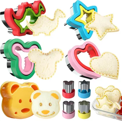 Produktbild von Ausstecher für Brot und Gemüse – Set mit 9 Stück – Sandwich – Gemüse und Obst – Edelstahl – Dinosaurier