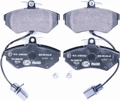 Produktbild von Bremsbelagsatz Scheiben mit Verschleißwarnkontakt 19,6 mm HELLA für u.a. AUDI A4