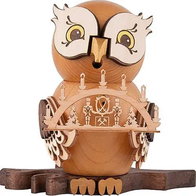 Obrázek produktu pro Kuřácká figurka sova s obloukem na svíčku výška 16 cm NOVINKA