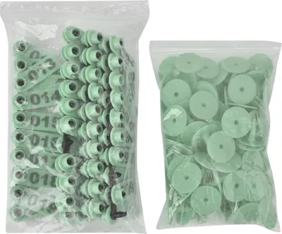 Zdjęcie produktu dla 1-100 Numer Plastikowy kolczyk dla zwierząt gospodarskich dla kóz, owiec, świń (zielony)